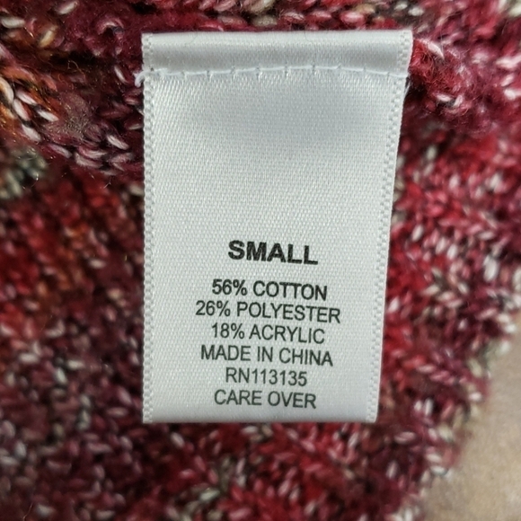 JILLIAN Nicole Delicate Sweater S Red & Tan EUC - Picture 11 of 12